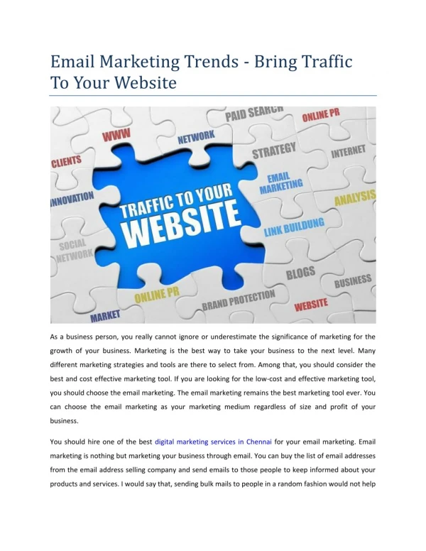 Email Marketing Trends - Bring Traffic To Your Website