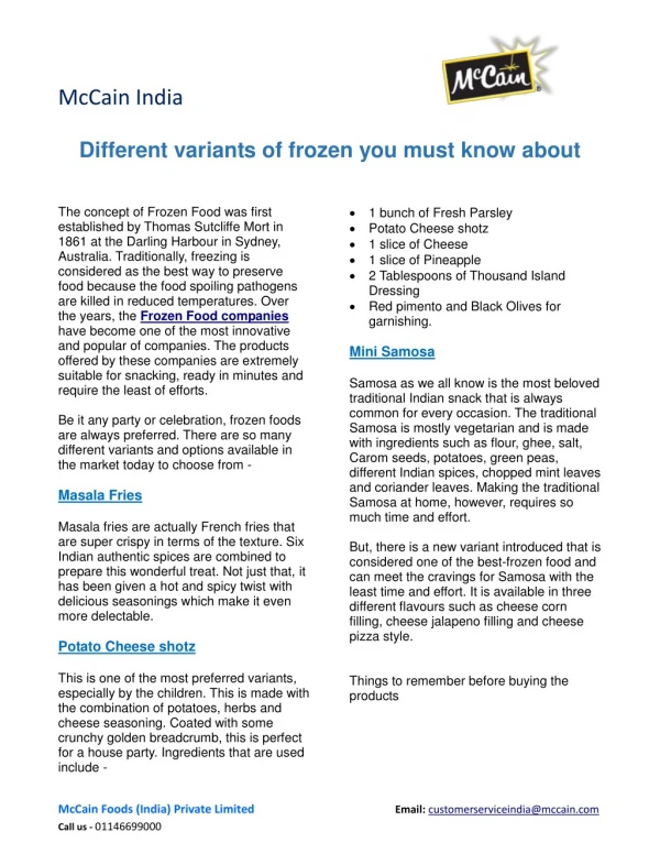 Different variants of frozen you must know about