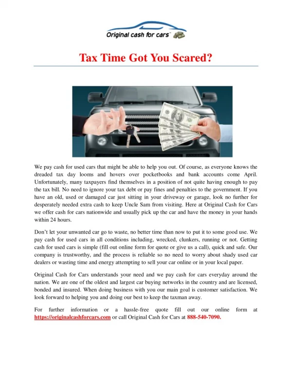 Tax Time Got You Scared?