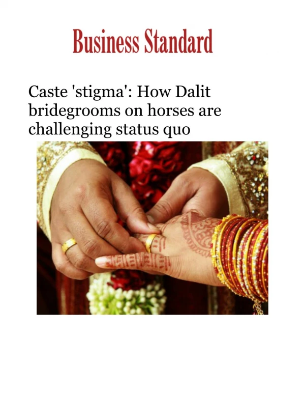 Caste 'stigma': How Dalit bridegrooms on horses are challenging status quo