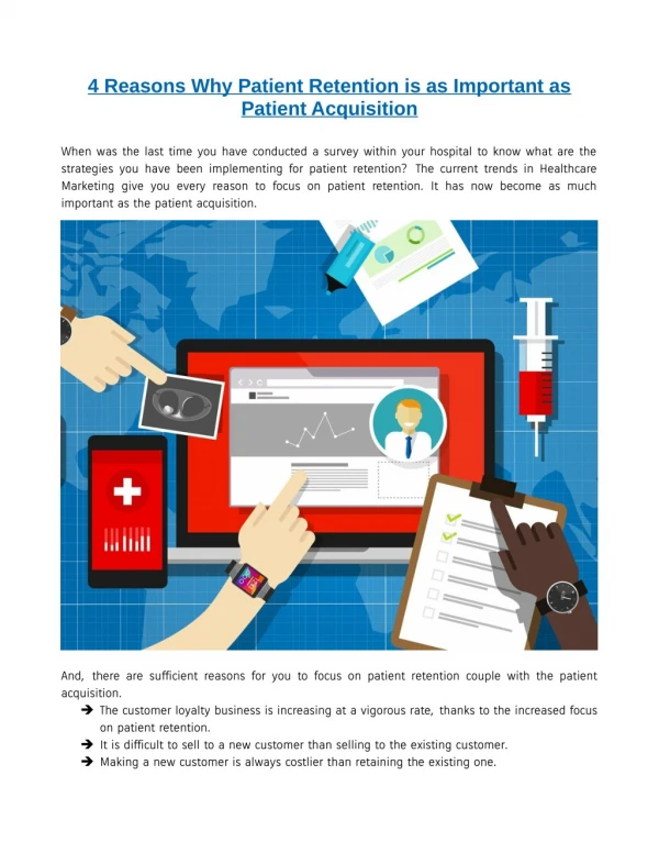 4 Reasons Why Patient Retention is as Important as Patient Acquisition