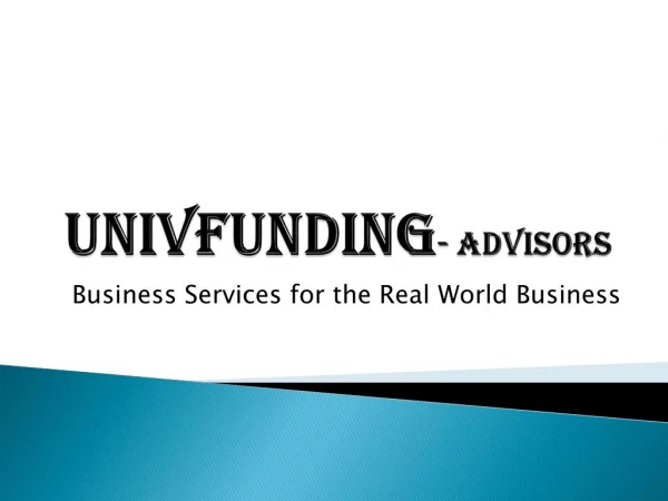 UnivFunding- Best Financial Advisors