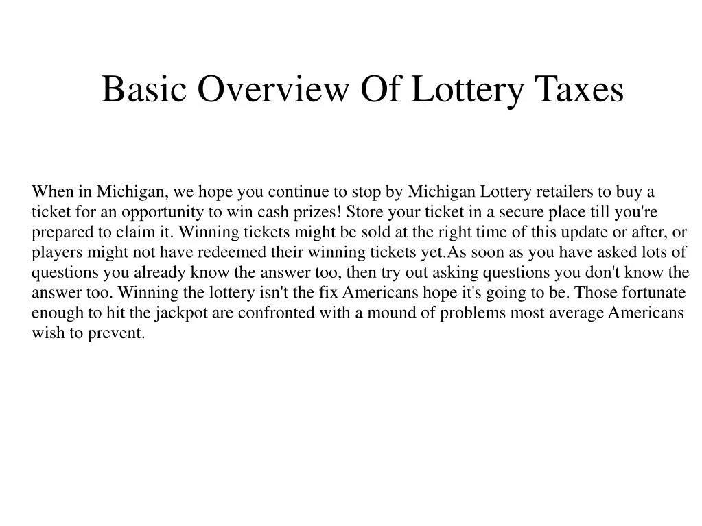 basic overview of lottery taxes