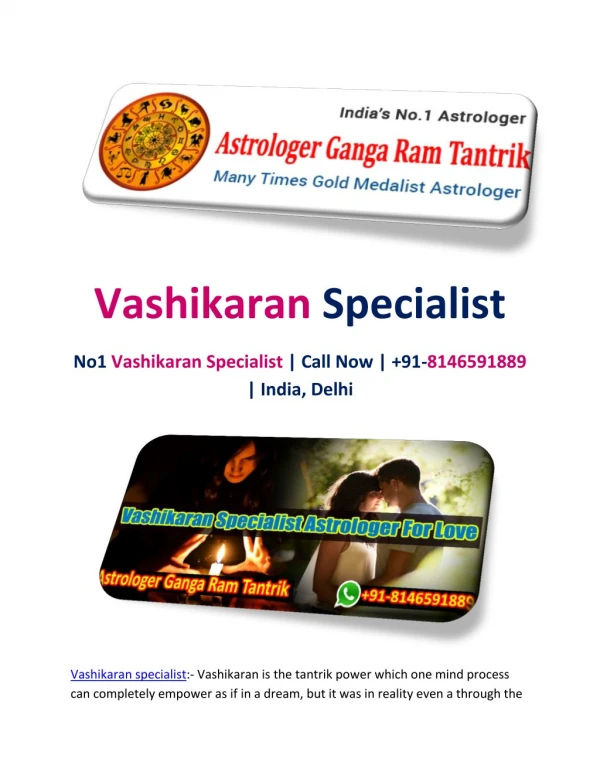 Vashikaran Specialist | Astrologer Ganga Ram Tantrik