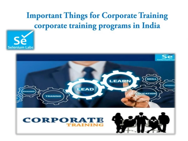 Important Things for Corporate Training corporate training programs in India