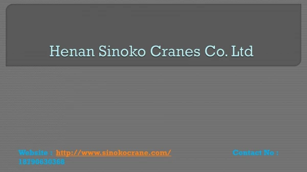 Crane Manufacturers in China