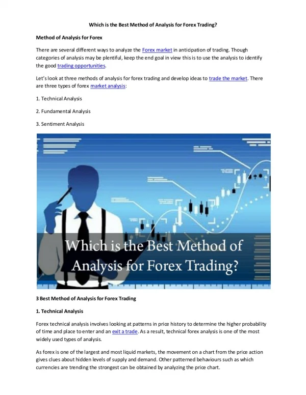 Which is the Best Method of Analysis for Forex Trading