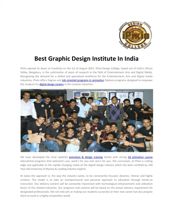 Best Graphic Design Institute In India