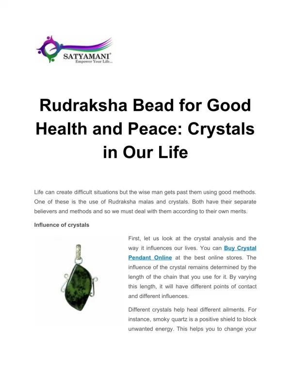 Rudraksha Bead for Good Health and Peace: Crystals in Our Life