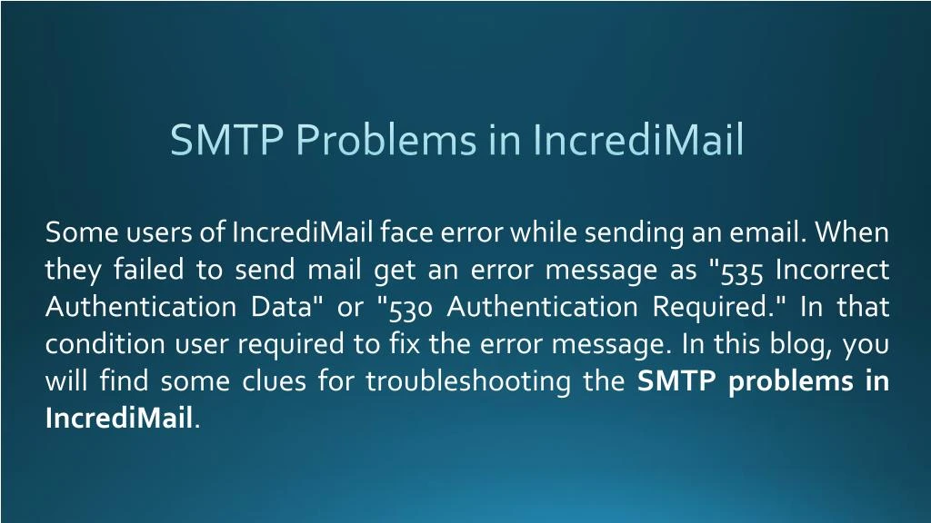 smtp problems in incredimail