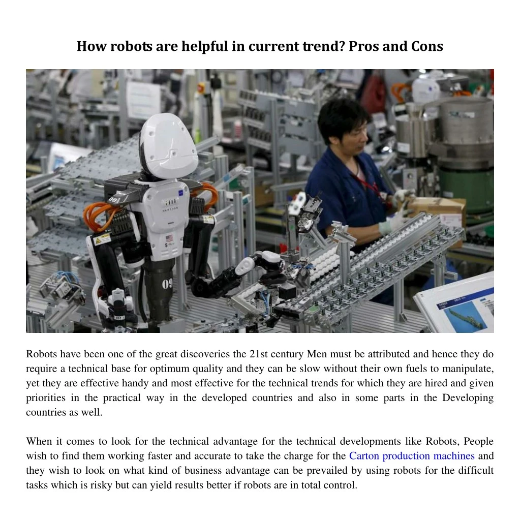 how robots are helpful in current trend pros