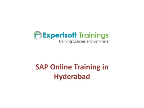 Best SAP Online Training in Hyderabad, SAP Training Institute.