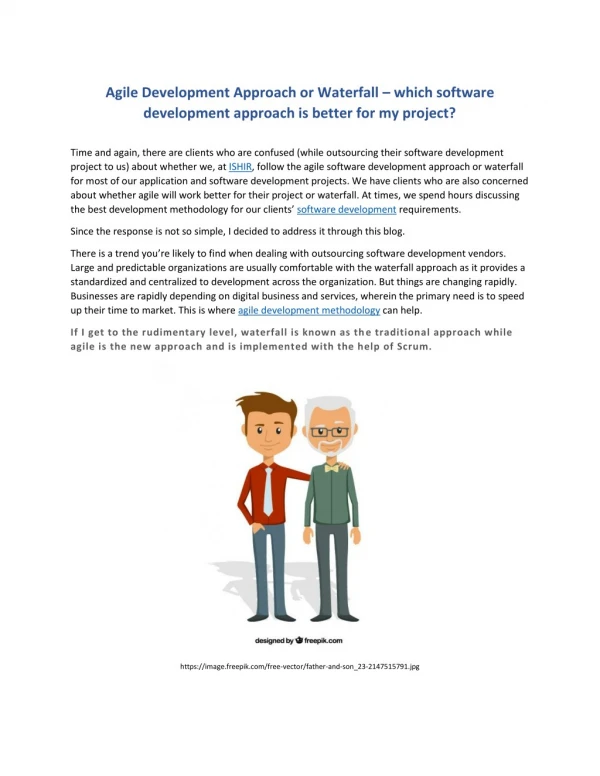 Agile Development Approach or Waterfall – which software development approach is better for my project?