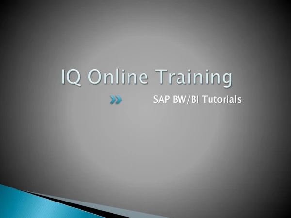 Online SAP BW/BI Training 2018 : IQ Online Training