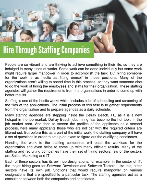 Hire Through Staffing Companies