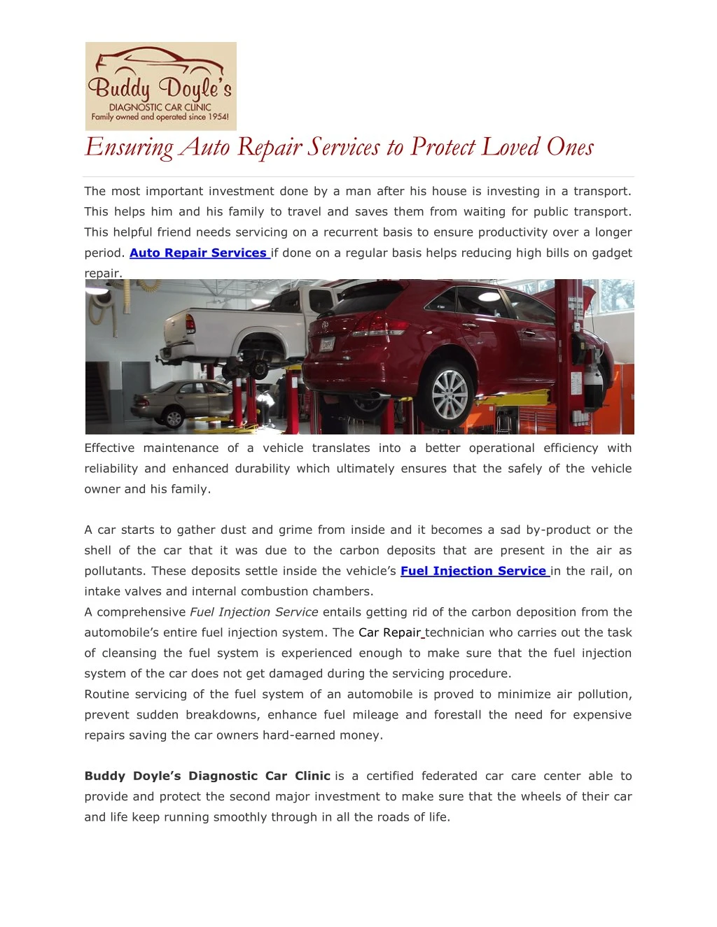 ensuring auto repair services to protect loved