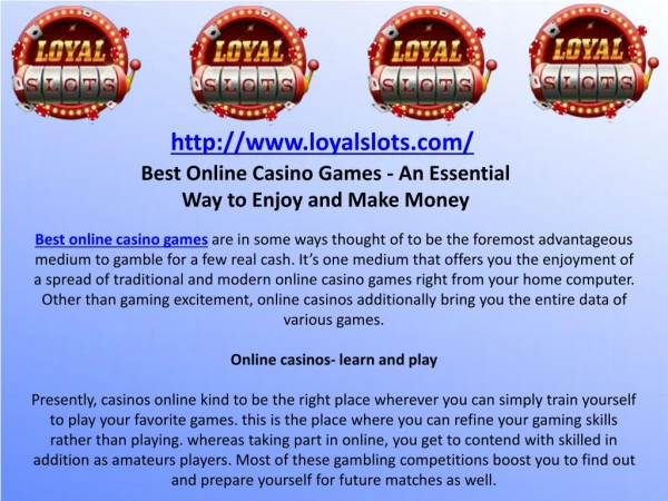 Best Online Casino Games - An Essential Way to Enjoy and Make Money