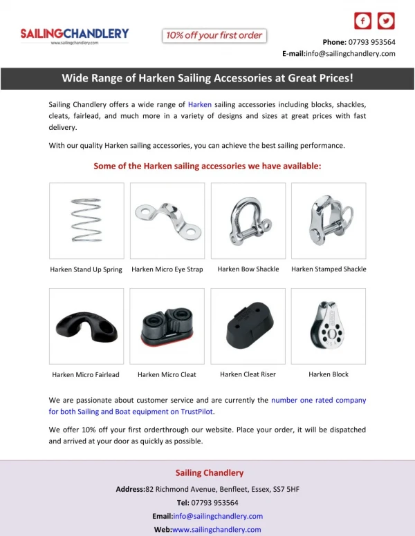Wide Range of Harken Sailing Accessories at Great Prices!
