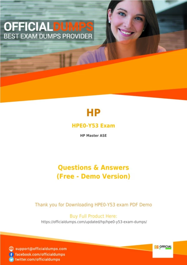 HPE0-Y53 Exam Dumps - Try These Actual HP HPE0-Y53 Exam Questions 2018 | PDF
