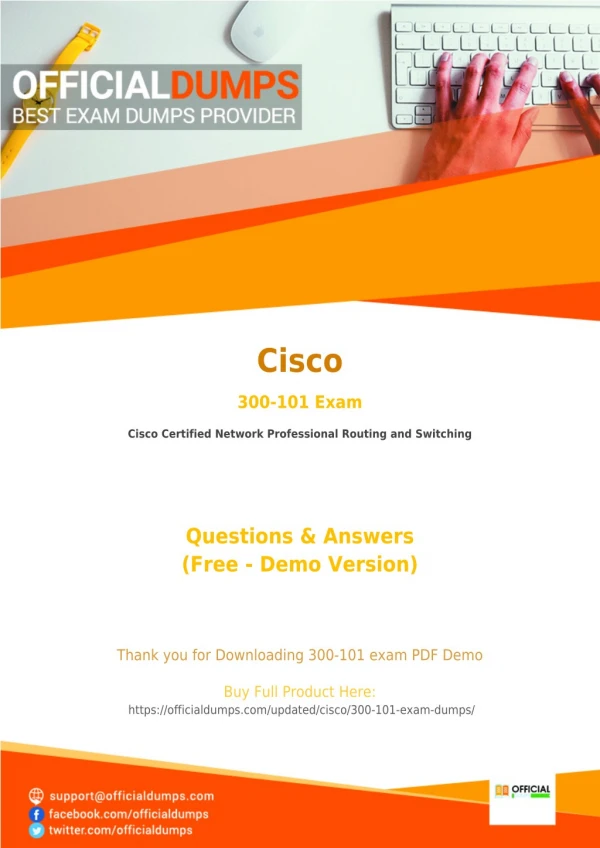 300-101 Dumps - Pass in 1ST Attempt with Valid Cisco 300-101 Exam Questions - PDF
