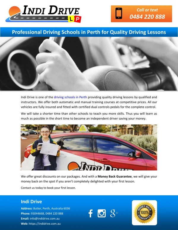 Professional Driving Schools in Perth for Quality Driving Lessons