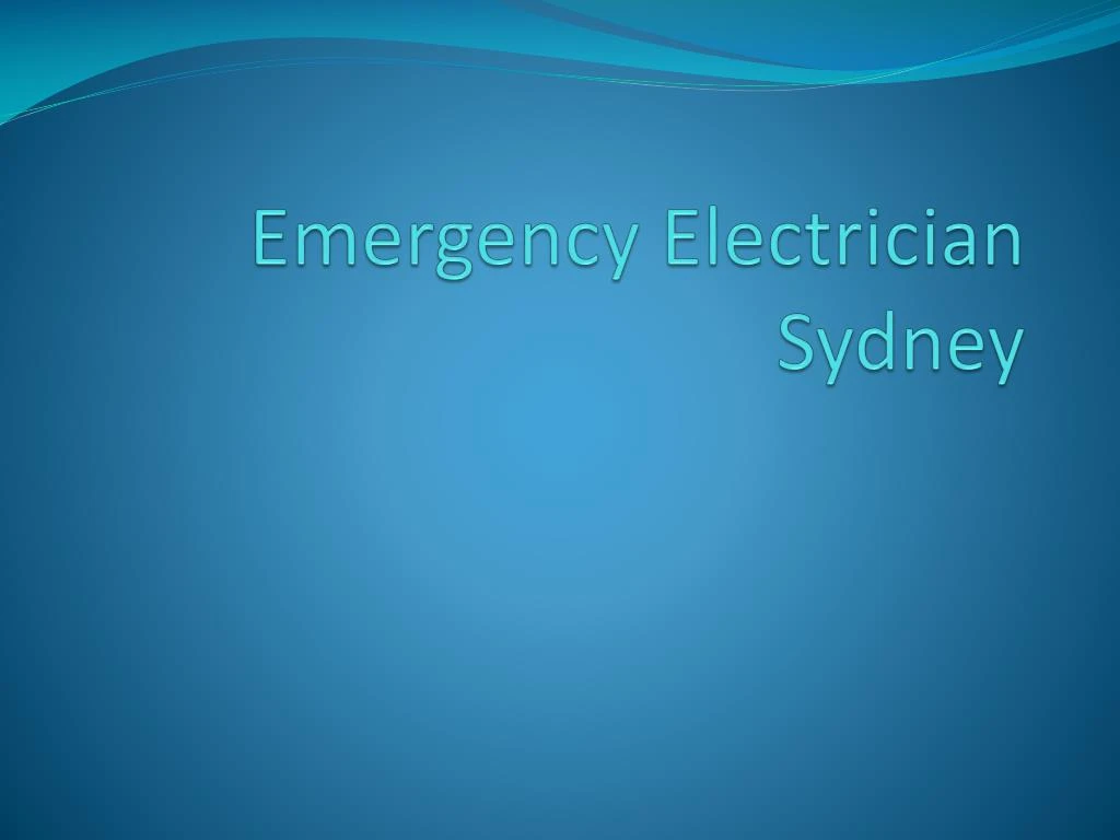 emergency electrician sydney