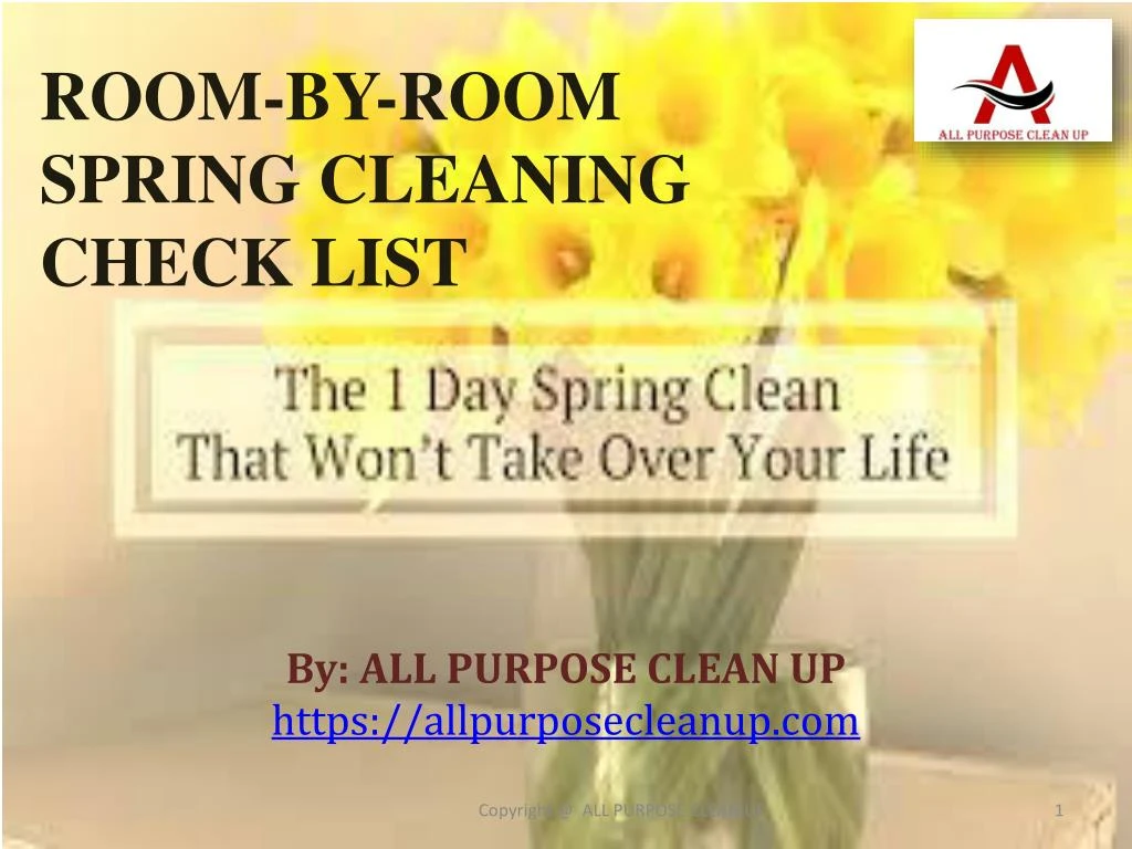 room by room spring cleaning check list
