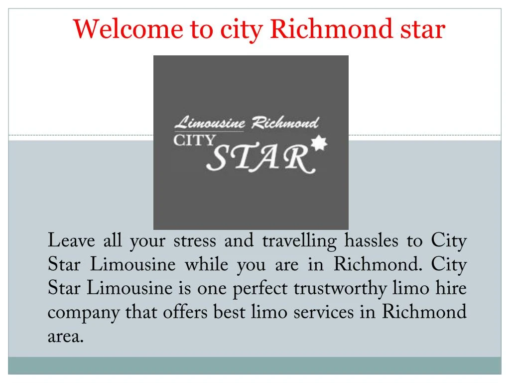 welcome to city richmond star