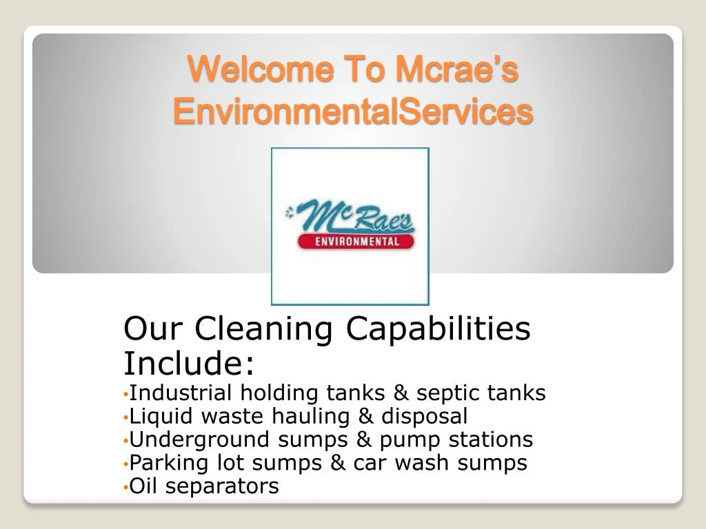 welcome to mcrae s environmentalservices