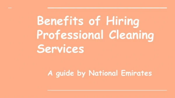 Cleaning Services Abu Dhabi - National Emirates UAE