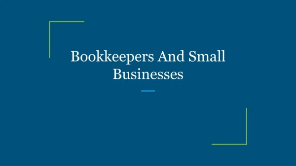 Bookkeepers And Small Businesses