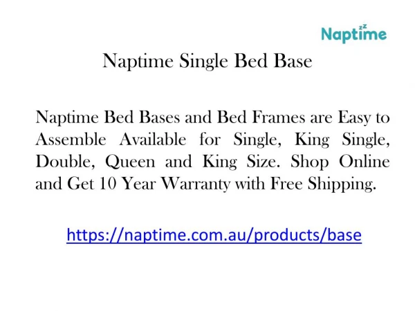Naptime Single Bed Base