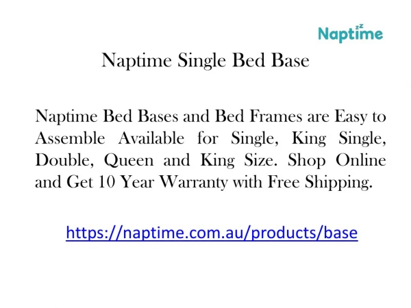 Naptime Single Bed Base