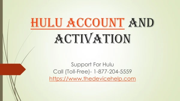 hulu account and activation