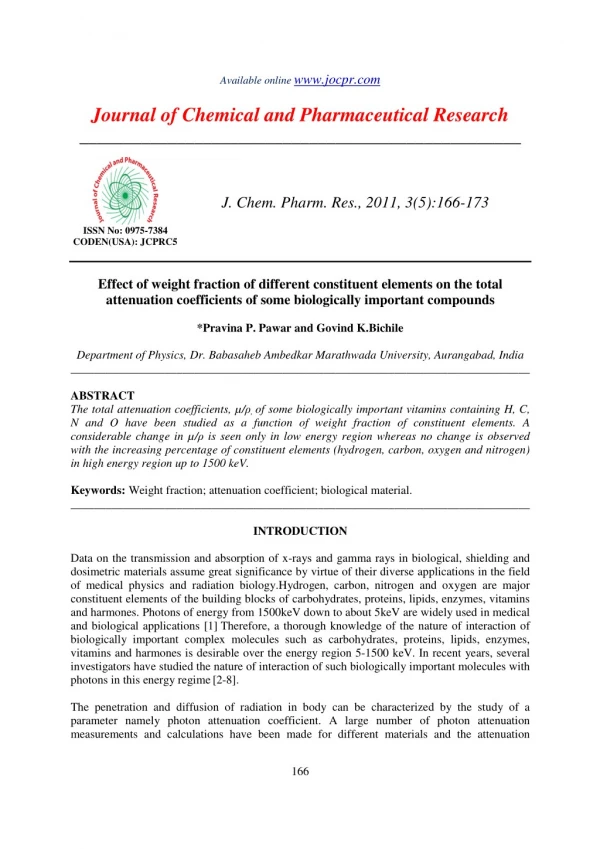 Effect of weight fraction of different constituent elements on the total attenuation coefficients of some biologically i