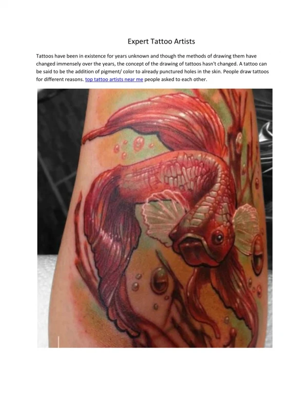 Expert Tattoo Artists