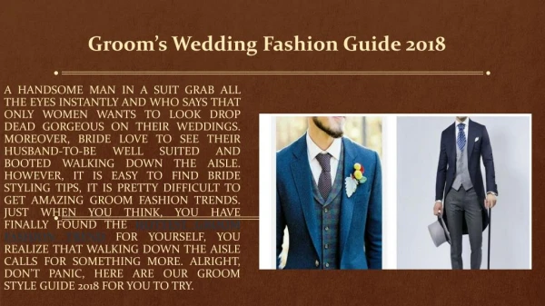 Groomâ€™s Wedding Fashion Guide 2018 - A2zWeddingCards