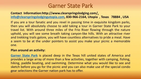 What Your Customers Really Think About Your Garner State Park?