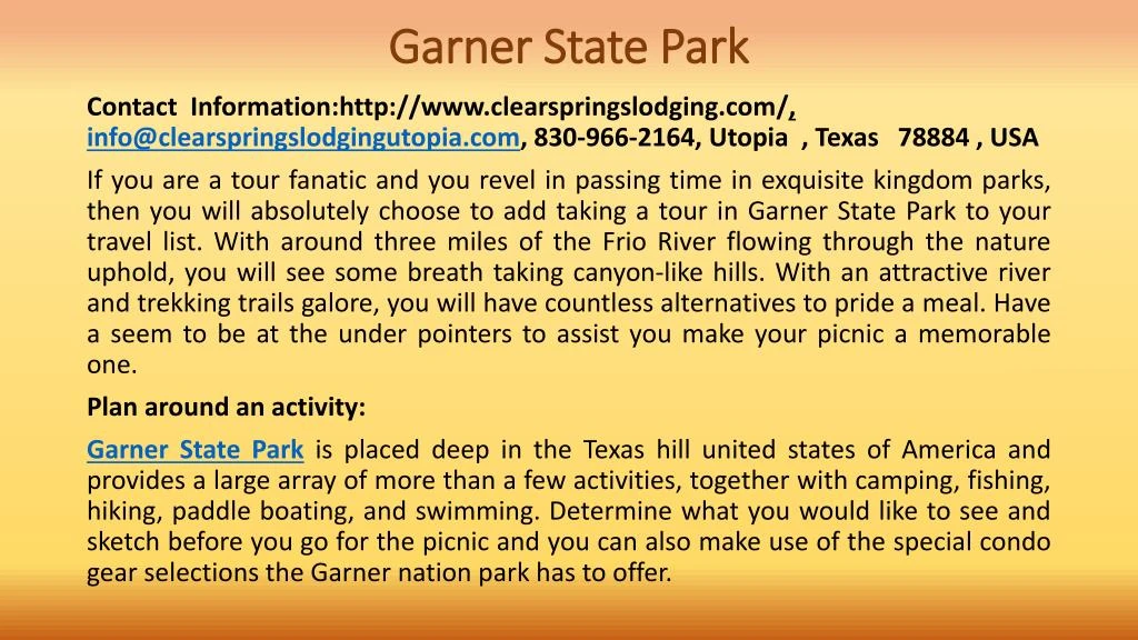 garner state park