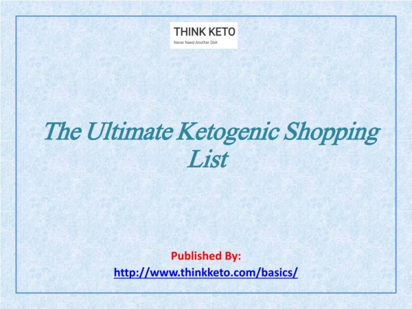 The Ultimate Ketogenic Shopping List
