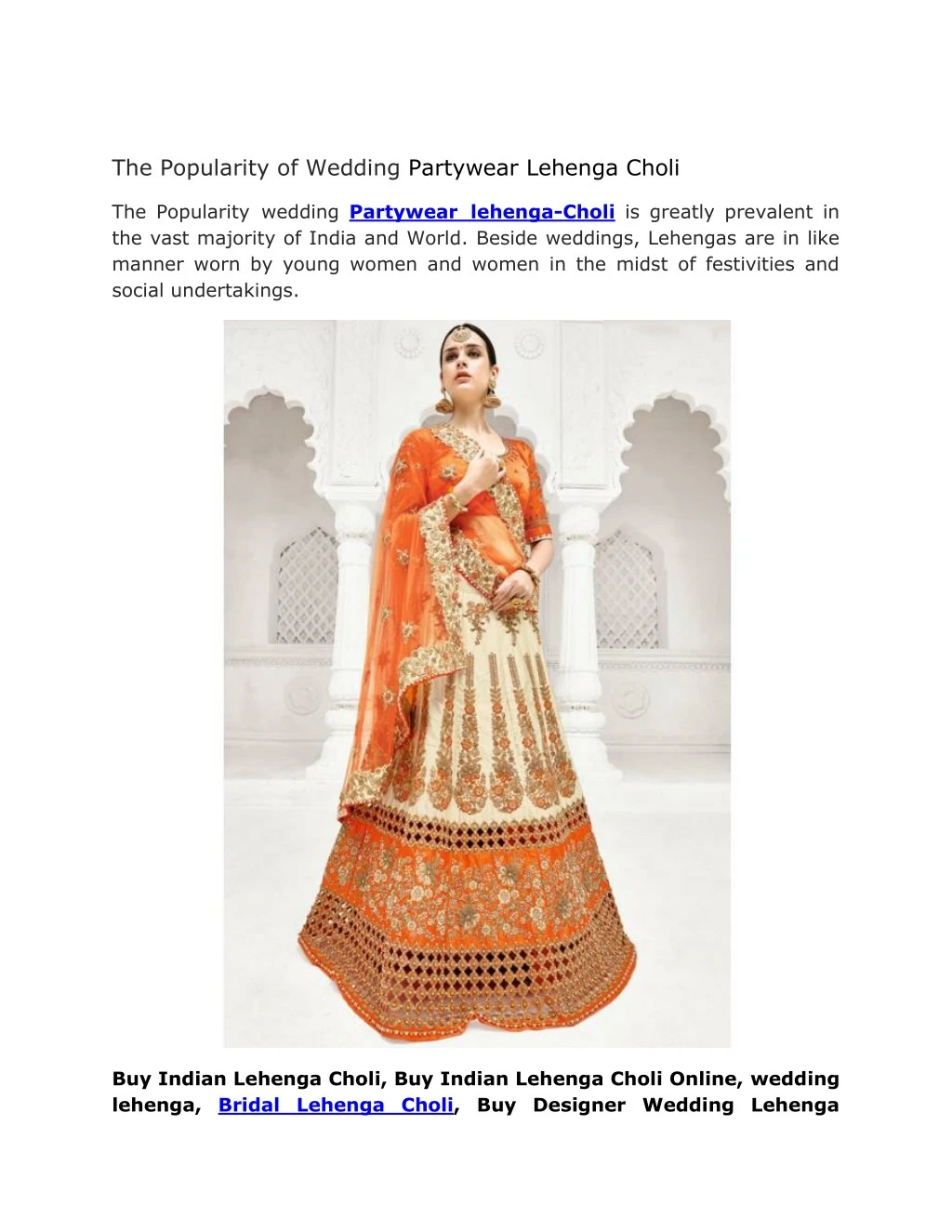 the popularity of wedding partywear lehenga choli