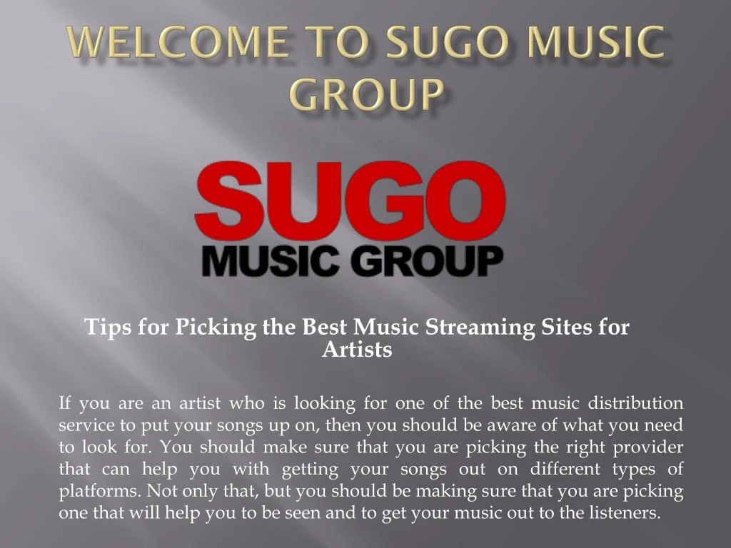 welcome to sugo music group