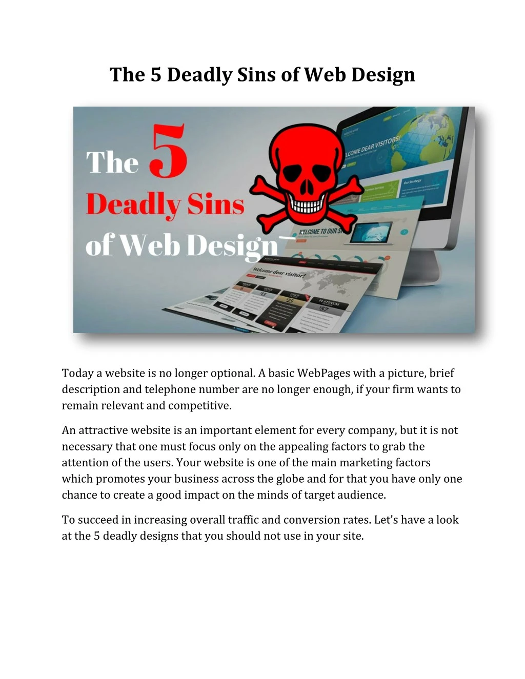 the 5 deadly sins of web design