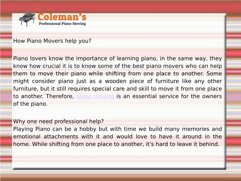 how piano movers help you
