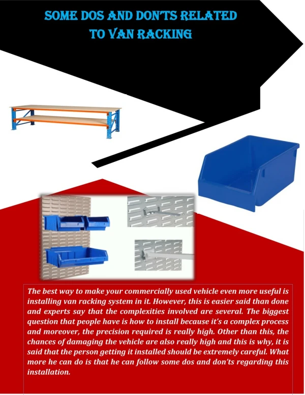 Some Dos And Don’ts Related To Van Racking