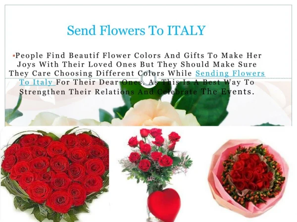 Send Flowers To ITALY Online