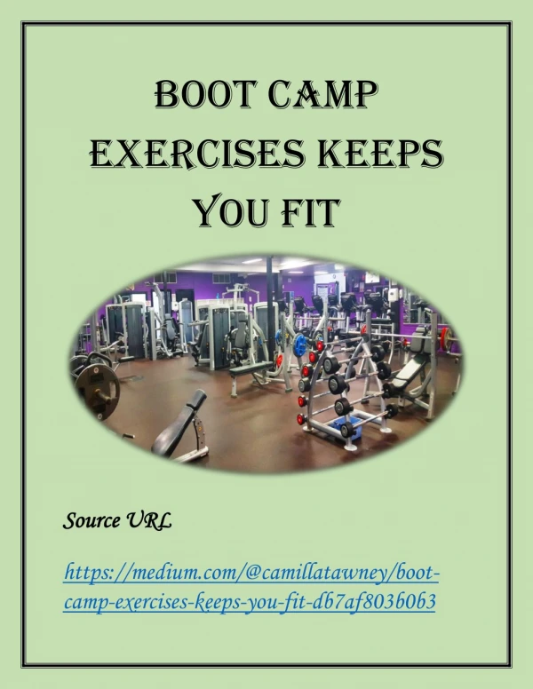 Boot Camp Execrises Keeps you Fit