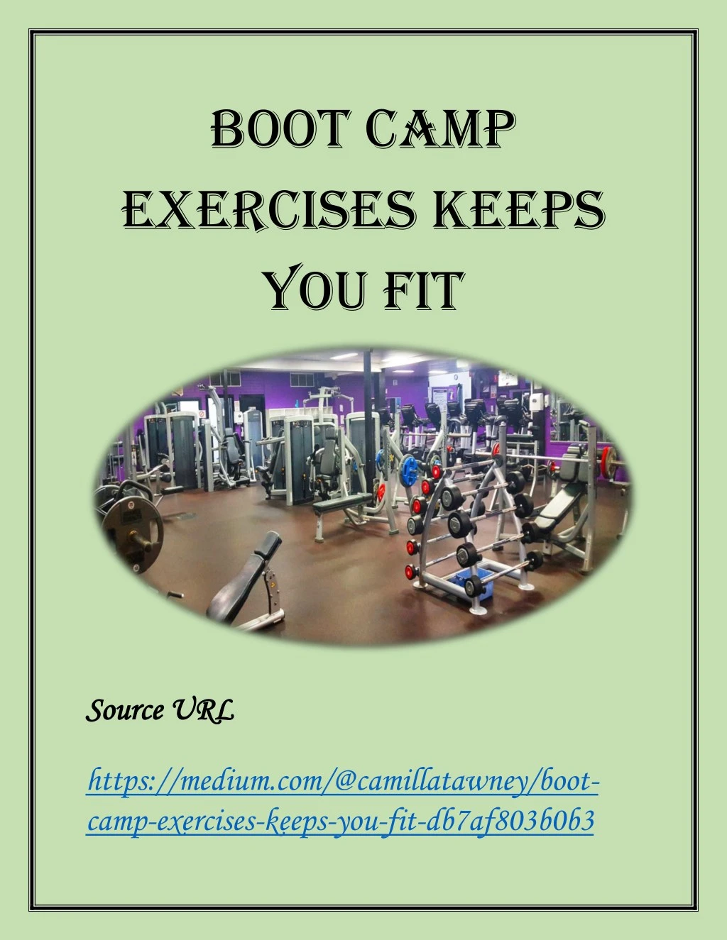 boot camp exercises keeps you fit