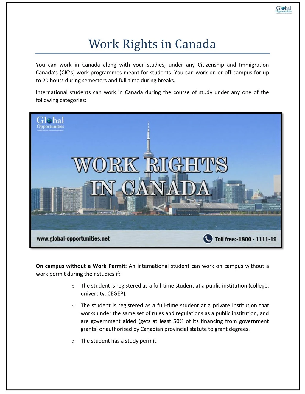 work rights in canada
