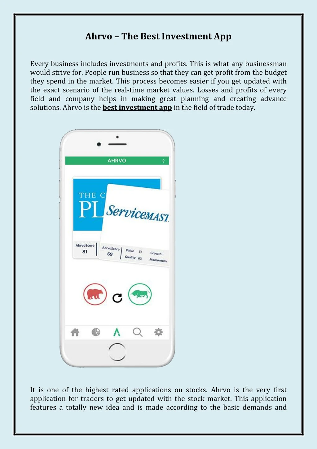 ahrvo the best investment app